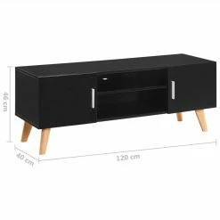 TV Cabinet Black 120x40x46 Cm MDF -NEWTRAL Sales Shop TV Cabinet Black 120x40x46 cm MDF 442538 5