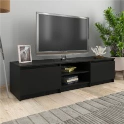 TV Cabinet Black 140x40x35.5 Cm Chipboard