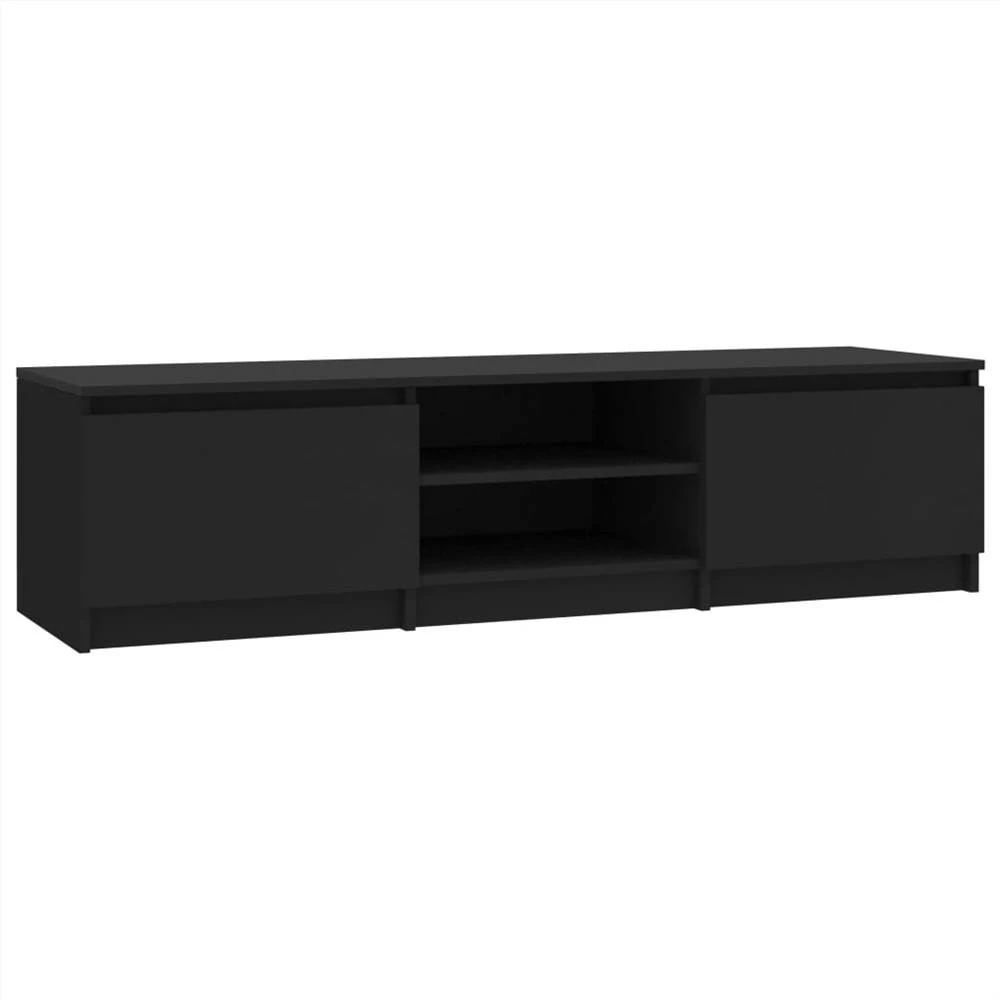 TV Cabinet Black 140x40x35.5 Cm Chipboard 2 TV Cabinet Black 140x40x35.5 Cm Chipboard - Image 2