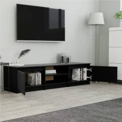TV Cabinet Black 140x40x35.5 Cm Chipboard 9 TV Cabinet Black 140x40x35.5 Cm Chipboard -NEWTRAL Sales Shop TV Cabinet Black 140x40x35 5 cm Chipboard 453188 3