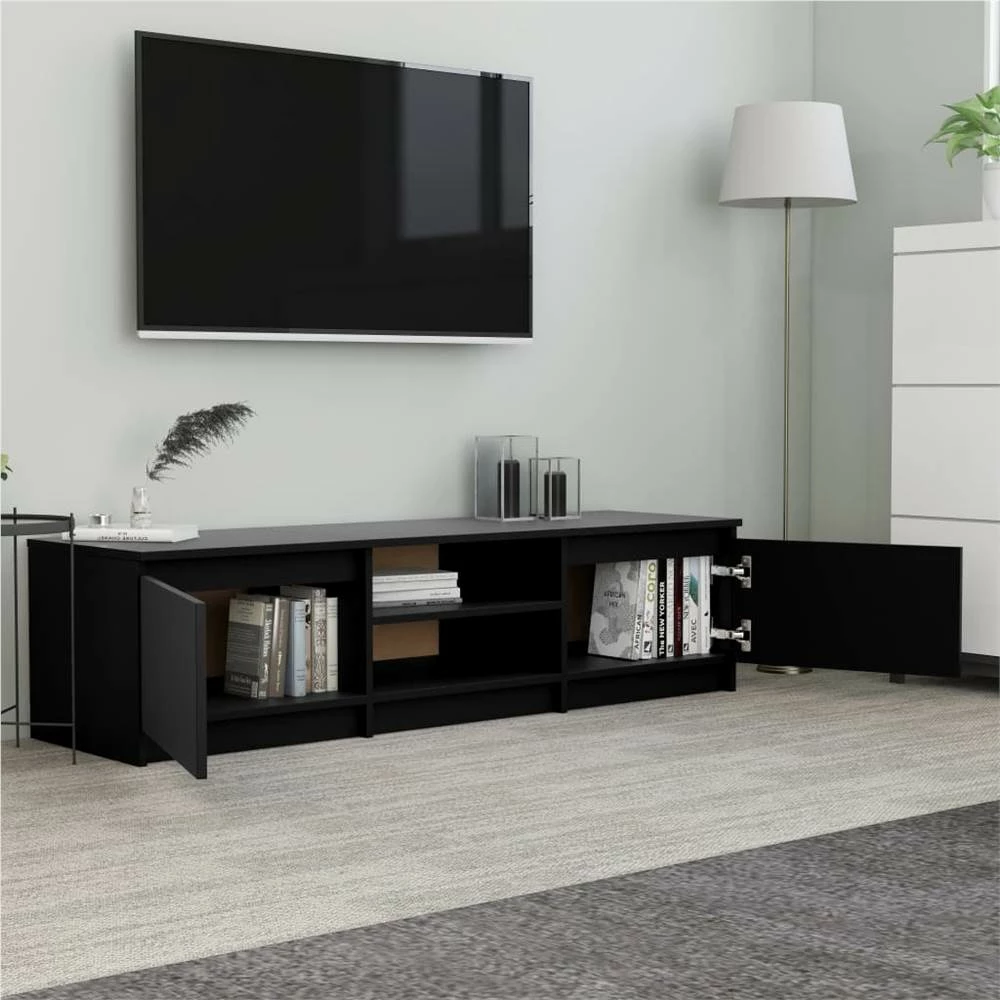 TV Cabinet Black 140x40x35.5 Cm Chipboard 4 TV Cabinet Black 140x40x35.5 Cm Chipboard - Image 4