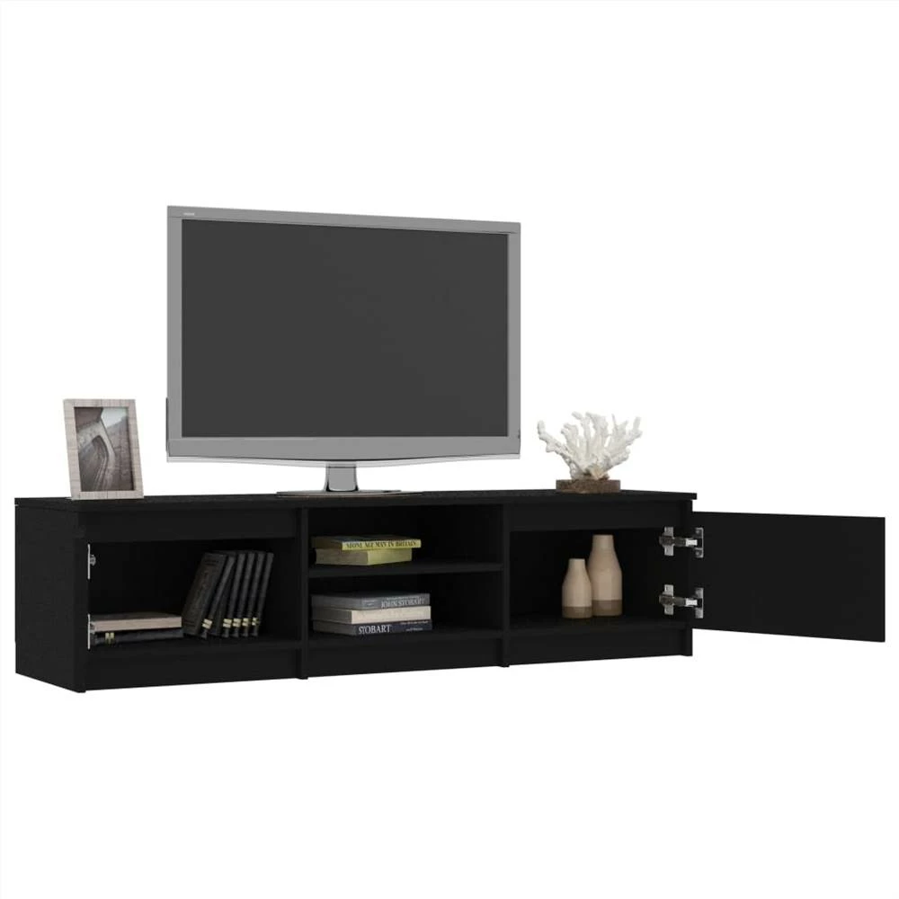 TV Cabinet Black 140x40x35.5 Cm Chipboard 5 TV Cabinet Black 140x40x35.5 Cm Chipboard - Image 5