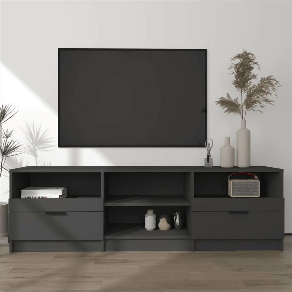 TV Cabinet Black 150x33.5x45 Cm Engineered Wood 1 TV Cabinet Black 150x33.5x45 Cm Engineered Wood
