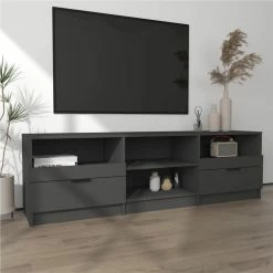 TV Cabinet Black 150x33.5x45 Cm Engineered Wood 8 TV Cabinet Black 150x33.5x45 Cm Engineered Wood -NEWTRAL Sales Shop TV Cabinet Black 150x33 5x45 cm Engineered Wood 514538 2