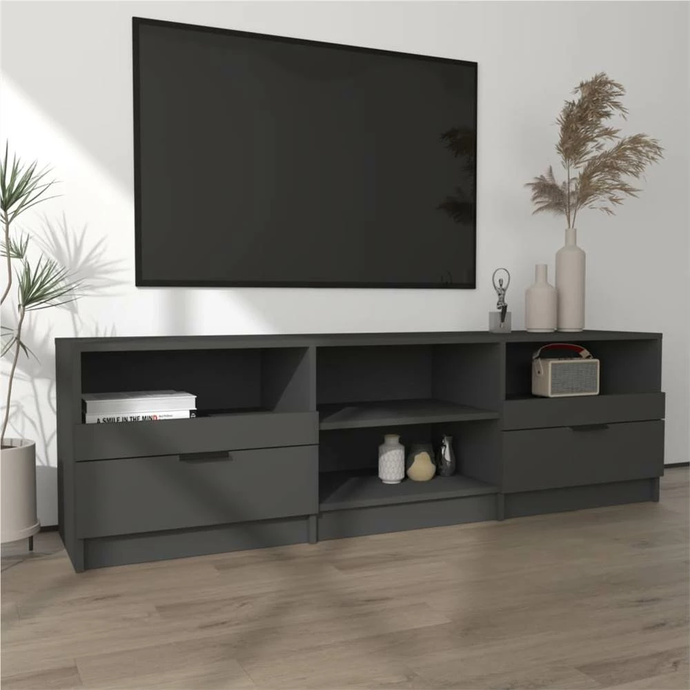 TV Cabinet Black 150x33.5x45 Cm Engineered Wood 3 TV Cabinet Black 150x33.5x45 Cm Engineered Wood - Image 3
