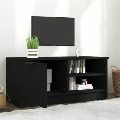 TV Cabinet Black 80x35x36.5 Cm Engineered Wood -NEWTRAL Sales Shop TV Cabinet Black 80x35x36 5 cm Engineered Wood 513366 2