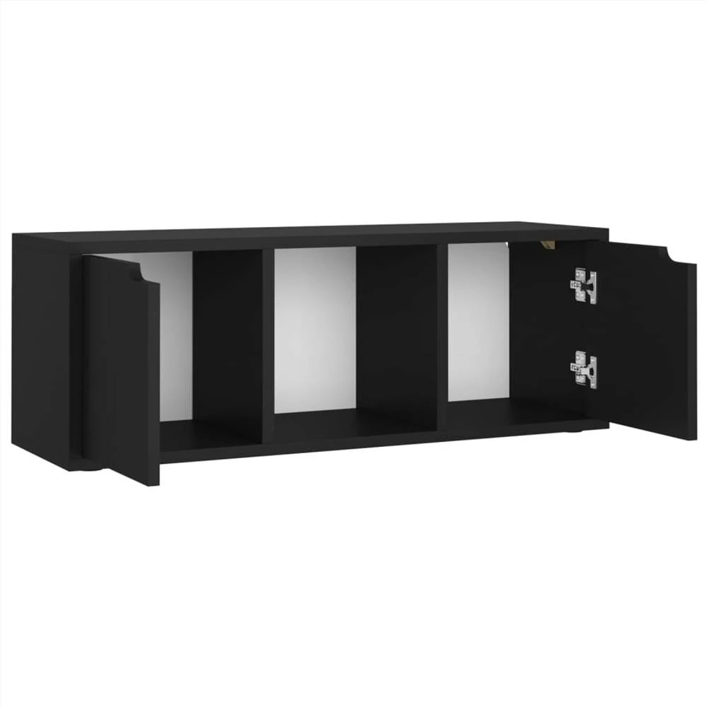 TV Cabinet Black 88.5x27.5x30.5 Cm Chipboard 6 TV Cabinet Black 88.5x27.5x30.5 Cm Chipboard - Image 6