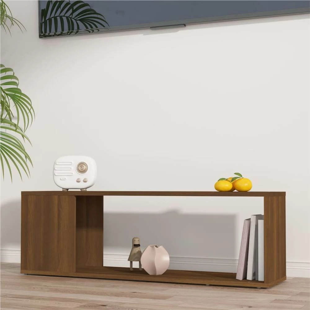 TV Cabinet Brown Oak 100x24x32 Cm Engineered Wood 1 TV Cabinet Brown Oak 100x24x32 Cm Engineered Wood