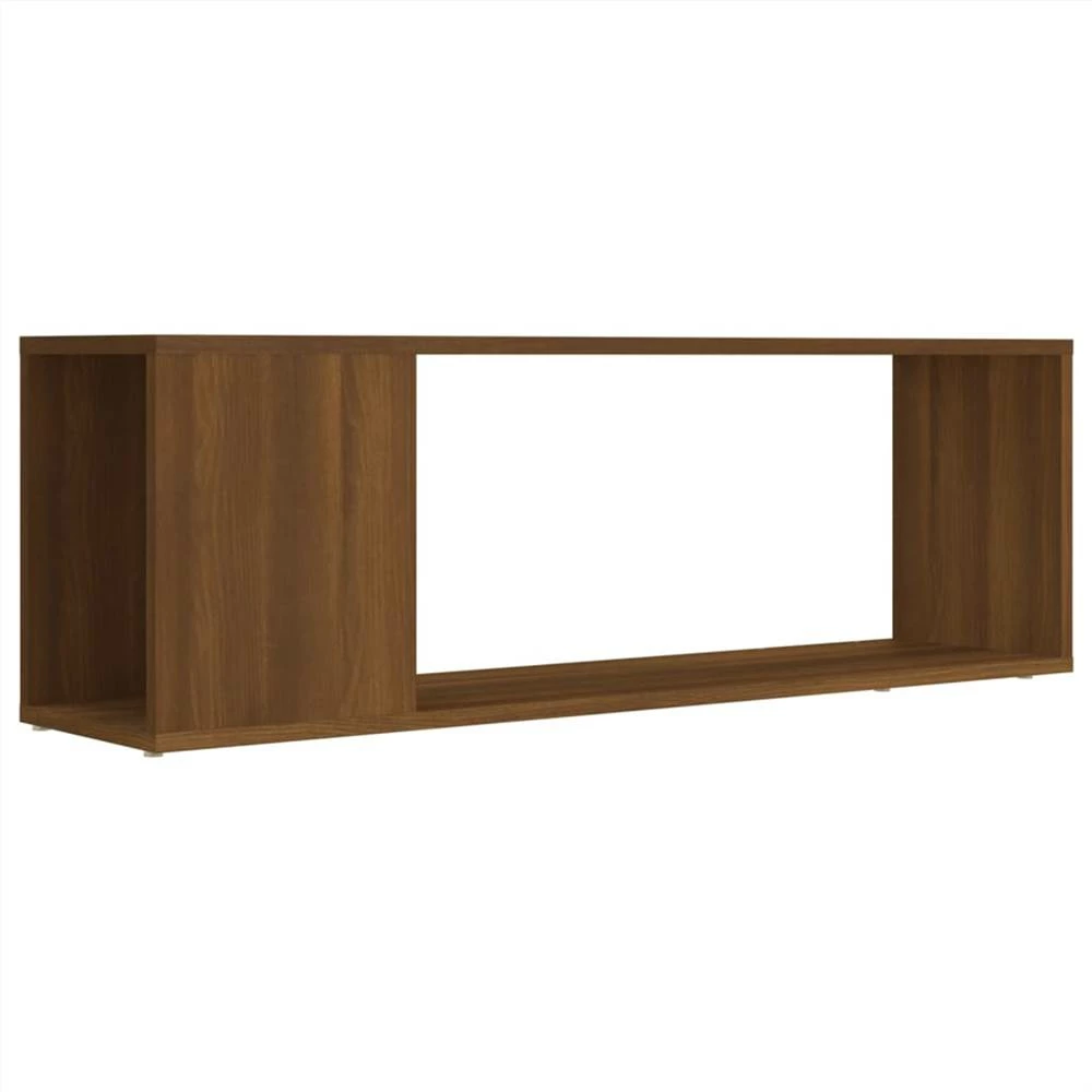 TV Cabinet Brown Oak 100x24x32 Cm Engineered Wood 2 TV Cabinet Brown Oak 100x24x32 Cm Engineered Wood - Image 2
