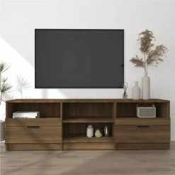 TV Cabinet Brown Oak 150x33.5x45 Cm Engineered Wood