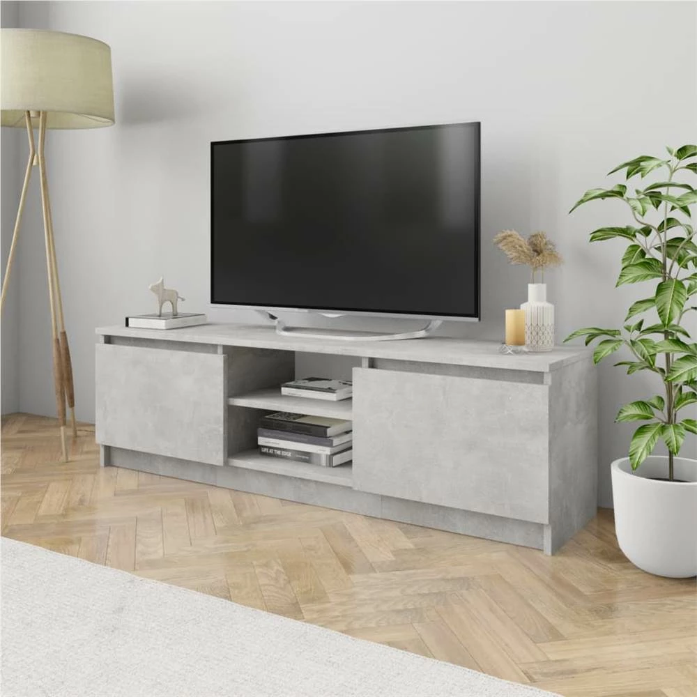 TV Cabinet Concrete Grey 120x30x35.5 Cm Chipboard 1 TV Cabinet Concrete Grey 120x30x35.5 Cm Chipboard