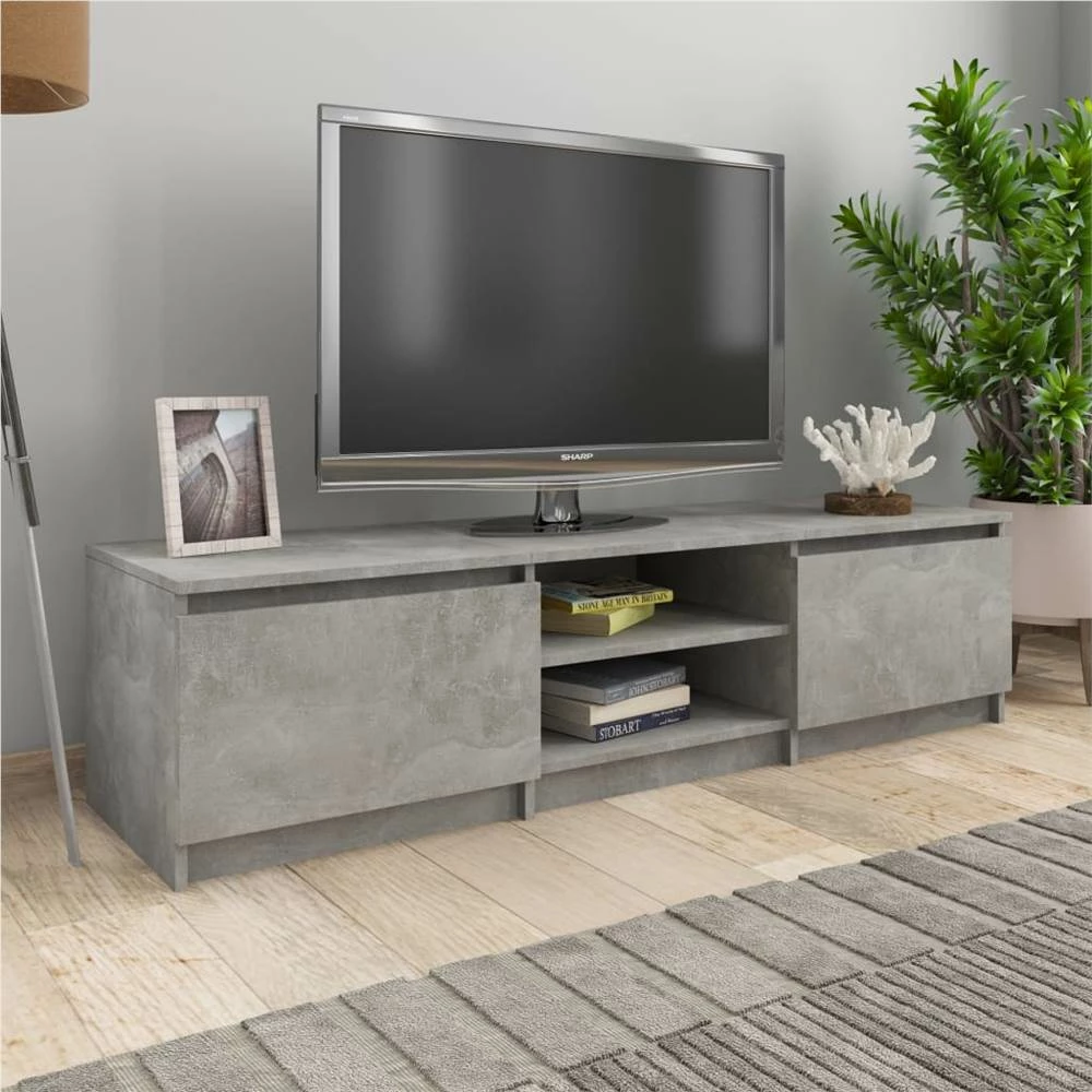 TV Cabinet Concrete Grey 140x40x35.5 Cm Chipboard 1 TV Cabinet Concrete Grey 140x40x35.5 Cm Chipboard
