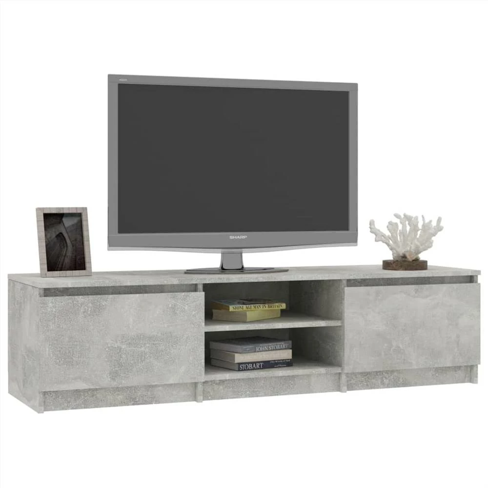 TV Cabinet Concrete Grey 140x40x35.5 Cm Chipboard 3 TV Cabinet Concrete Grey 140x40x35.5 Cm Chipboard - Image 3