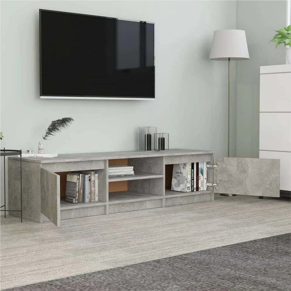 TV Cabinet Concrete Grey 140x40x35.5 Cm Chipboard 4 TV Cabinet Concrete Grey 140x40x35.5 Cm Chipboard - Image 4