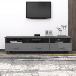 TV Cabinet Dark Grey 158x40x40 Cm Solid Wood Pine