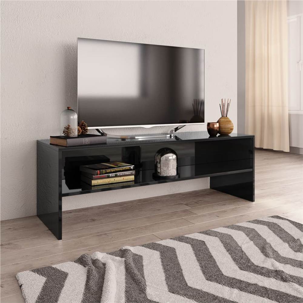 TV Cabinet High Gloss Black 120x40x40 cm Chipboard TV Cabinet High Gloss Black 120x40x40 Cm Chipboard -NEWTRAL Sales Shop TV Cabinet High Gloss Black 120x40x40 cm Chipboard 441935 0