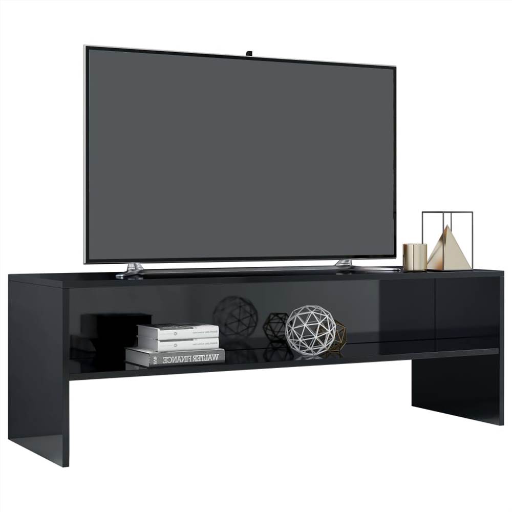 TV Cabinet High Gloss Black 120x40x40 cm Chipboard TV Cabinet High Gloss Black 120x40x40 Cm Chipboard -NEWTRAL Sales Shop TV Cabinet High Gloss Black 120x40x40 cm Chipboard 441935 2