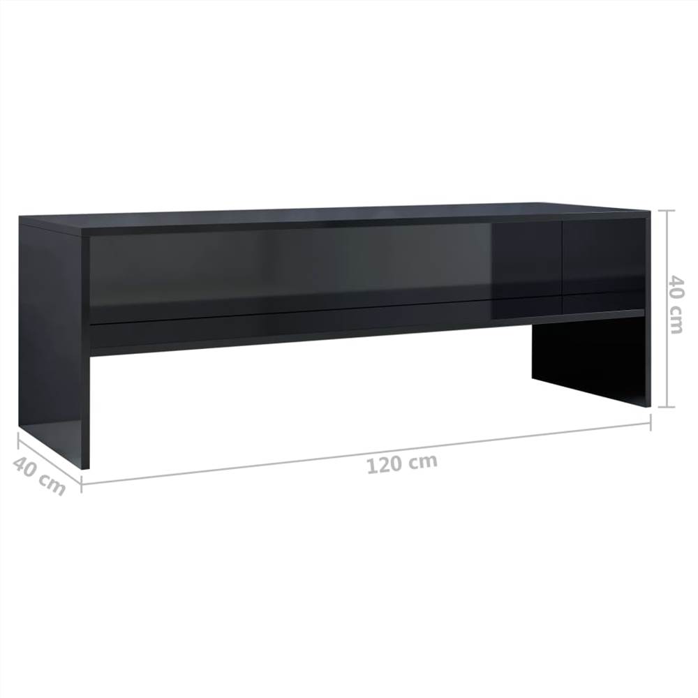 TV Cabinet High Gloss Black 120x40x40 cm Chipboard TV Cabinet High Gloss Black 120x40x40 Cm Chipboard -NEWTRAL Sales Shop TV Cabinet High Gloss Black 120x40x40 cm Chipboard 441935 5