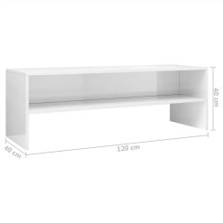 TV Cabinet High Gloss White 120x40x40 Cm Chipboard -NEWTRAL Sales Shop TV Cabinet High Gloss White 120x40x40 cm Chipboard 453024 5