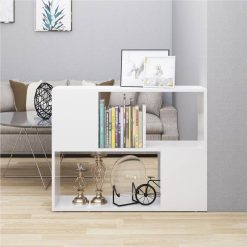 TV Cabinet High Gloss White 80x24x63 Cm Chipboard