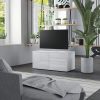 TV Cabinet High Gloss White 80x34x36 Cm Chipboard