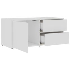 TV Cabinet High Gloss White 80x34x36 Cm Chipboard -NEWTRAL Sales Shop TV Cabinet High Gloss White 80x34x36 cm Chipboard 432244 5