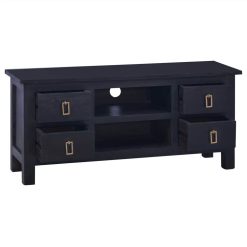 TV Cabinet Light Black Coffee 100x30x45 Cm Solid Mahogany Wood 4 TV Cabinet Light Black Coffee 100x30x45 Cm Solid Mahogany Wood -NEWTRAL Sales Shop TV Cabinet Light Black Coffee 100x30x45 cm Solid Mahogany Wood 445121 4