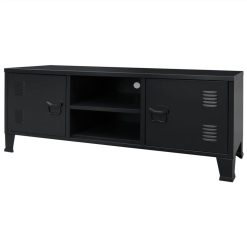 TV Cabinet Metal Industrial Style 120x35x48 Cm Black