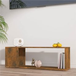 TV Cabinet Smoked Oak 100x24x32 Cm Engineered Wood