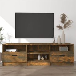 TV Cabinet Smoked Oak 150x33.5x45 Cm Engineered Wood