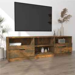 TV Cabinet Smoked Oak 150x33.5x45 Cm Engineered Wood -NEWTRAL Sales Shop TV Cabinet Smoked Oak 150x33 5x45 cm Engineered Wood 514534 2