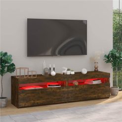 TV Cabinet With LED Lights 2 Pcs Smoked Oak 75x35x40 Cm -NEWTRAL Sales Shop TV Cabinet with LED Lights 2 pcs Smoked Oak 75x35x40 cm 510209 2