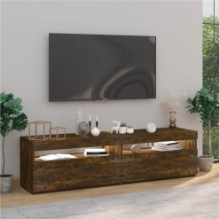 TV Cabinet With LED Lights 2 Pcs Smoked Oak 75x35x40 Cm -NEWTRAL Sales Shop TV Cabinet with LED Lights 2 pcs Smoked Oak 75x35x40 cm 510209 3