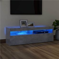 TV Cabinet With LED Lights Concrete Grey 120x35x40 Cm