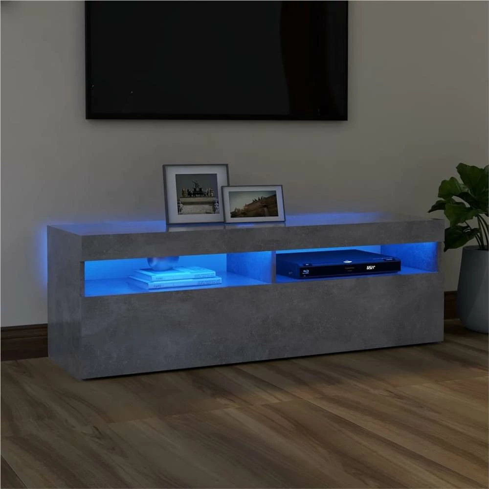 TV Cabinet With LED Lights Concrete Grey 120x35x40 Cm 1 TV Cabinet With LED Lights Concrete Grey 120x35x40 Cm