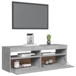 TV Cabinet With LED Lights Concrete Grey 120x35x40 Cm -NEWTRAL Sales Shop TV Cabinet with LED Lights Concrete Grey 120x35x40 cm 463024 5