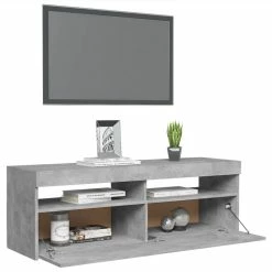 TV Cabinet With LED Lights Concrete Grey 120x35x40 Cm 11 TV Cabinet With LED Lights Concrete Grey 120x35x40 Cm -NEWTRAL Sales Shop TV Cabinet with LED Lights Concrete Grey 120x35x40 cm 463024 5