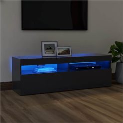 TV Cabinet With LED Lights Grey 120x35x40 Cm