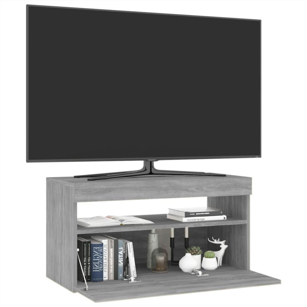 TV Cabinet with LED Lights Grey Sonoma 75x35x40 cm TV Cabinet With LED Lights Grey Sonoma 75x35x40 Cm -NEWTRAL Sales Shop TV Cabinet with LED Lights Grey Sonoma 75x35x40 cm 509434 5