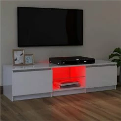 TV Cabinet With LED Lights High Gloss White 120x30x35.5 Cm 8 TV Cabinet With LED Lights High Gloss White 120x30x35.5 Cm -NEWTRAL Sales Shop TV Cabinet with LED Lights High Gloss White 120x30x35 5 cm 476447 2