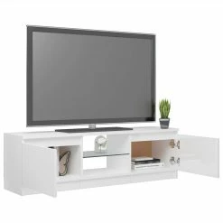 TV Cabinet With LED Lights High Gloss White 120x30x35.5 Cm 11 TV Cabinet With LED Lights High Gloss White 120x30x35.5 Cm -NEWTRAL Sales Shop TV Cabinet with LED Lights High Gloss White 120x30x35 5 cm 476447 5