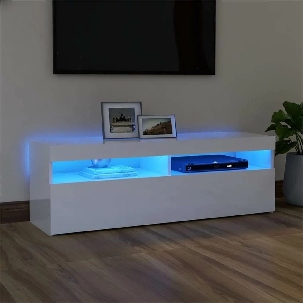 TV Cabinet With LED Lights High Gloss White 120x35x40 Cm 1 TV Cabinet With LED Lights High Gloss White 120x35x40 Cm