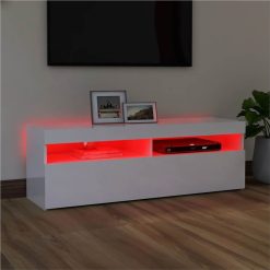 TV Cabinet With LED Lights High Gloss White 120x35x40 Cm 3 TV Cabinet With LED Lights High Gloss White 120x35x40 Cm -NEWTRAL Sales Shop TV Cabinet with LED Lights High Gloss White 120x35x40 cm 463008 3