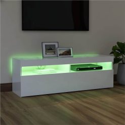 TV Cabinet With LED Lights High Gloss White 120x35x40 Cm 4 TV Cabinet With LED Lights High Gloss White 120x35x40 Cm -NEWTRAL Sales Shop TV Cabinet with LED Lights High Gloss White 120x35x40 cm 463008 4