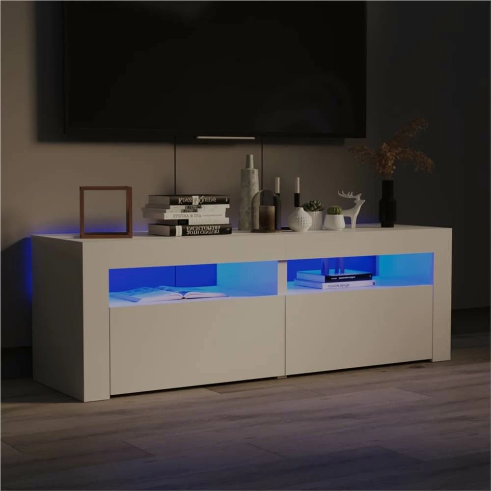 TV Cabinet With LED Lights High Gloss White 120x35x40 Cm 1 TV Cabinet With LED Lights High Gloss White 120x35x40 Cm