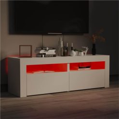 TV Cabinet With LED Lights High Gloss White 120x35x40 Cm -NEWTRAL Sales Shop TV Cabinet with LED Lights High Gloss White 120x35x40 cm 466140 3