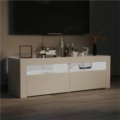 TV Cabinet With LED Lights High Gloss White 120x35x40 Cm 10 TV Cabinet With LED Lights High Gloss White 120x35x40 Cm -NEWTRAL Sales Shop TV Cabinet with LED Lights High Gloss White 120x35x40 cm 466140 4