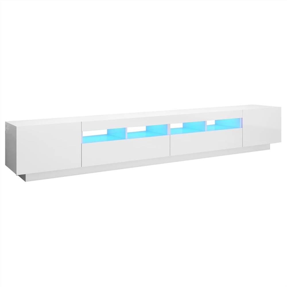 TV Cabinet with LED Lights High Gloss White 260x35x40 cm TV Cabinet With LED Lights High Gloss White 260x35x40 Cm -NEWTRAL Sales Shop TV Cabinet with LED Lights High Gloss White 260x35x40 cm 473334 1