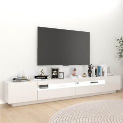 TV Cabinet With LED Lights High Gloss White 260x35x40 Cm 3 TV Cabinet With LED Lights High Gloss White 260x35x40 Cm -NEWTRAL Sales Shop TV Cabinet with LED Lights High Gloss White 260x35x40 cm 473334 3