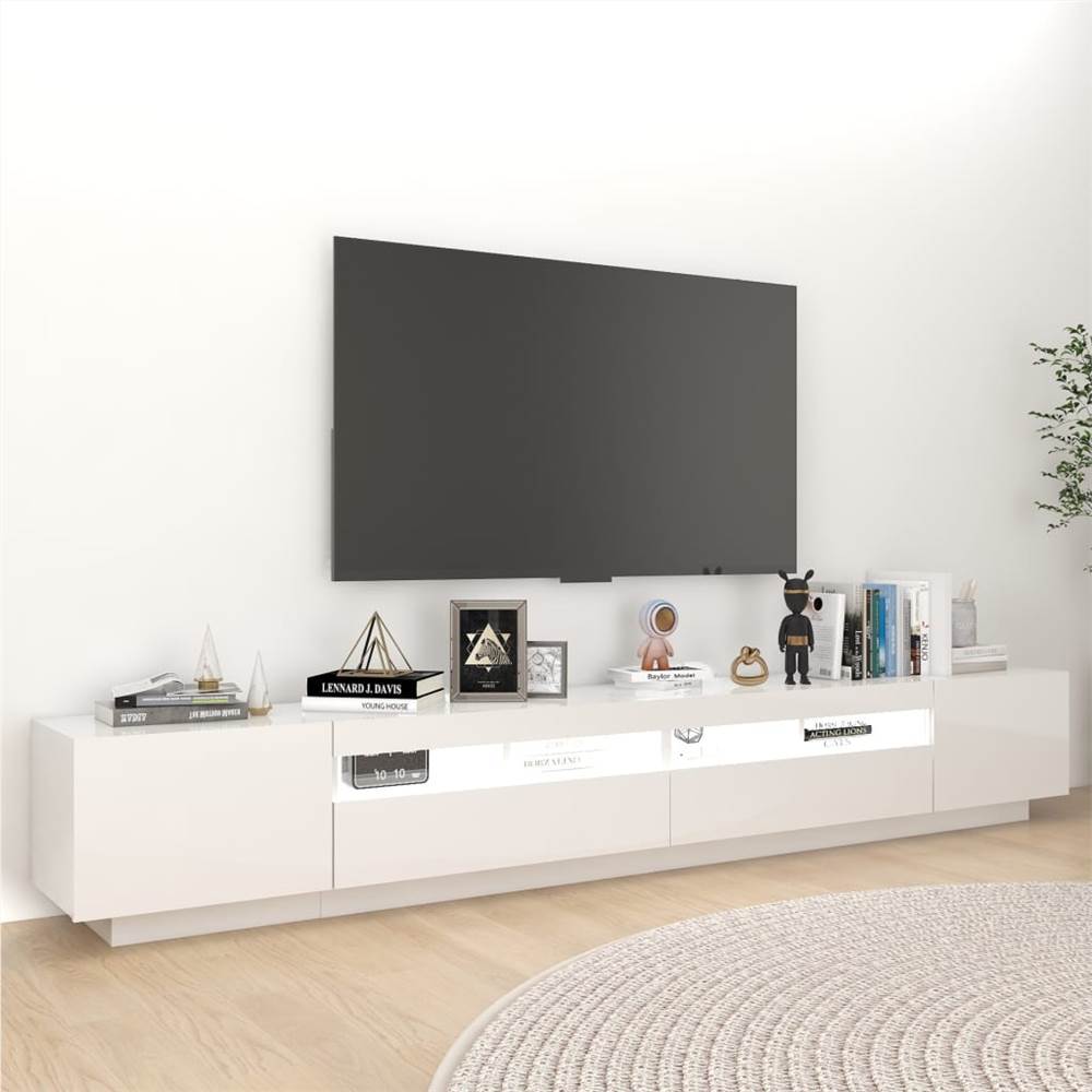 TV Cabinet with LED Lights High Gloss White 260x35x40 cm TV Cabinet With LED Lights High Gloss White 260x35x40 Cm -NEWTRAL Sales Shop TV Cabinet with LED Lights High Gloss White 260x35x40 cm 473334 3